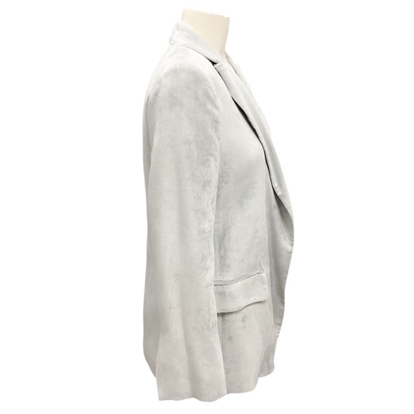NUDE LIGHT GREY VELVET OVERSIZED SUIT JACKET - Picture 2 of 5